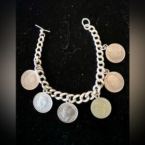 Antique British coin bracelet
